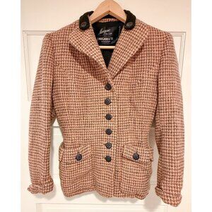 Vintage 1930s - 1940s Mangone / I. Magnin Wool Tweed Pink / Black Women's Jacket